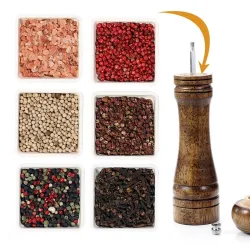 Wooden salt / pepper / herbs grinder - adjustable coarseness - ceramic rotor