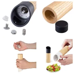 Wooden salt / pepper / herbs grinder - adjustable ceramic rotorMills - Grinders