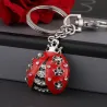 Metal keychain - with ladybug / rhinestonesKeyrings