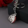 Metal keychain - with ladybug / rhinestonesKeyrings