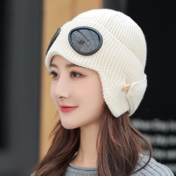 Warm winter knitted hat - with glasses - ears / mouth protectionDiagnosis
