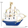 Enamel sailboat - elegant brooch