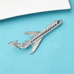 Sparkling big airbus / airplane - elegant broochBrooches