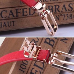 Elegant thin leather belt - adjustable