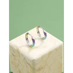 Colorful small round earrings - 925 Sterling SilverEarrings