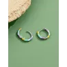 Colorful small round earrings - 925 Sterling SilverEarrings
