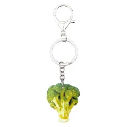 Metal keychain with acrylic broccoliKeyrings