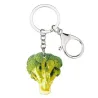 Metal keychain with acrylic broccoliKeyrings