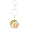 Metal keychain - with acrylic tangerine