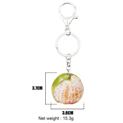 Metal keychain - with acrylic tangerine