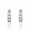Fashionable rectangle stud earrings - with sliding crystalsEarrings