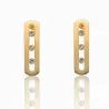 Fashionable rectangle stud earrings - with sliding crystalsEarrings