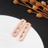 Fashionable rectangle stud earrings - with sliding crystalsEarrings