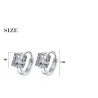 Luxurious small round earrings - with crystal - 925 sterling silver