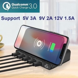 Multi USB - wireless fast charger - ISO / type-C / micro - QC3.0 - 60W