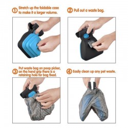 Portable pooper scooper - cleaner - foldable - for pets - set with bagsCare