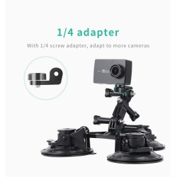 Car window suction cup - 1/4" tripod - adapter - mount for GoPro / SJCAM Xiaomi Yi 4K