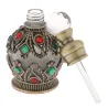 Vintage empty glass bottle - with crystals - perfume container - with dropper - 15ml