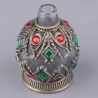 Vintage empty glass bottle - with crystals - perfume container - with dropper - 15ml