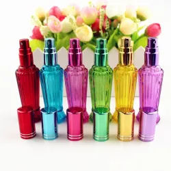 Colorful square glass bottle - with atomizer - refillable - for perfume - 15mlPerfumes