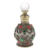 Vintage empty glass bottle - with crystals - perfume container - with dropper - 15ml