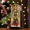 Dekorativt juletre - i glasskuppel - med LED