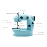 Mini sewing machine - portable - foot pedal / hand table / threads - with lightTextile