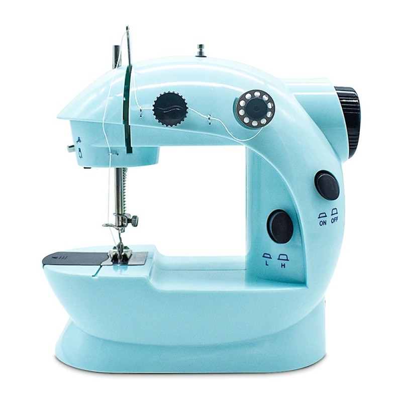 Mini sewing machine - portable - foot pedal / hand table / threads - with lightTextile