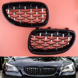Front kidney - grille - glossy black diamond - for BMW E60 E61 528i 550i 535i M5Grilles