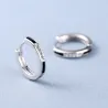 Round earrings with black opal / crystals - 925 sterling silverEarrings