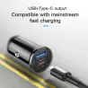 Mini - dual USB car charger - quick charge - type-C - 48W - QC3.0 PD3.0Interior accessories