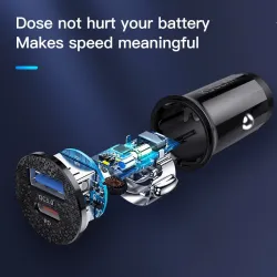 Mini - dual USB car charger - quick charge - type-C - 48W - QC3.0 PD3.0Interior accessories