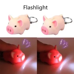 Minigris med nøkkelring - lysende - med lyd / LED
