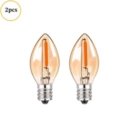 C7 - mini LED nattlyspære - stearinlys type - gult glass - E12 / E14 - 0,5W