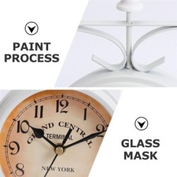 Antique wall clock - double-sided - white ironClocks
