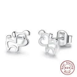 Små hundeformede øredobber - 925 sterling sølv