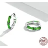 Round earrings with green bamboo - 925 sterling silverEarrings
