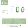 Round earrings with green bamboo - 925 sterling silverEarrings