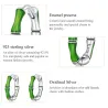 Round earrings with green bamboo - 925 sterling silverEarrings