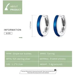 Blue hoop earrings - 925 sterling silverEarrings