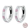 Check contrast pink-white earrings - 925 sterling silverEarrings