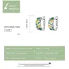 Fresh natural lemon / leaves - stud earrings - 925 sterling silverEarrings