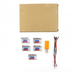 Everyine E011 - 3,7V - 260MAH - 30C batteri / USB-lader - 5 stk.