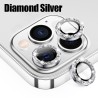 Diamant kameralinsebeskytter - glitter metallring - for iPhone