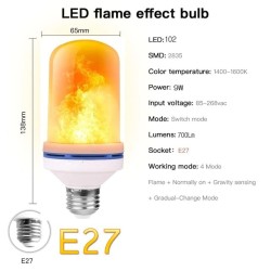 Flimrende LED-pære - stearinlys flammeeffekt - E14 / E27 / B22
