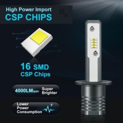LED car bulb - super bright - H1 / H3 - 20W - 6000K - 2 piecesH3