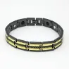 Trendy svart / gull magnetisk armbånd - rustfritt stål - unisex - 2 stk