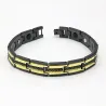 Trendy svart / gull magnetisk armbånd - rustfritt stål - unisex - 2 stk