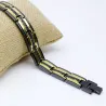 Trendy svart / gull magnetisk armbånd - rustfritt stål - unisex - 2 stk