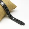 Trendy svart / gull magnetisk armbånd - rustfritt stål - unisex - 2 stk
